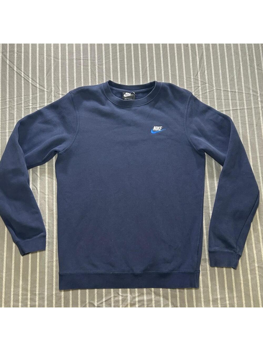 Nike Club Fleece Crewneck Sweatshirt Pullover Navy Men's Size Small